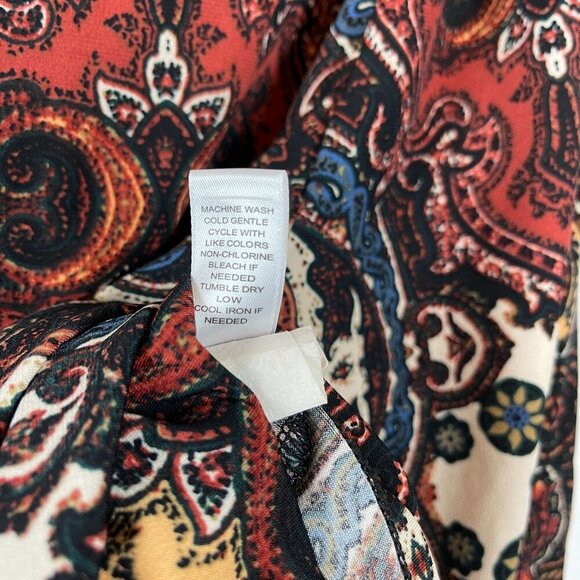 Cato Women Round Neck Printed Paisley 3/4 Sleeves Dress Size M - Picture 5 of 7